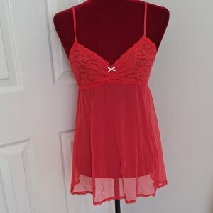 Victoria's Secret Red Lace Babydoll Nightgown